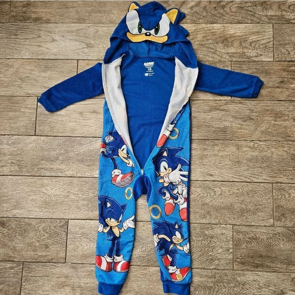 Sonic the Hedgehog Kids One Piece Pajama Blue